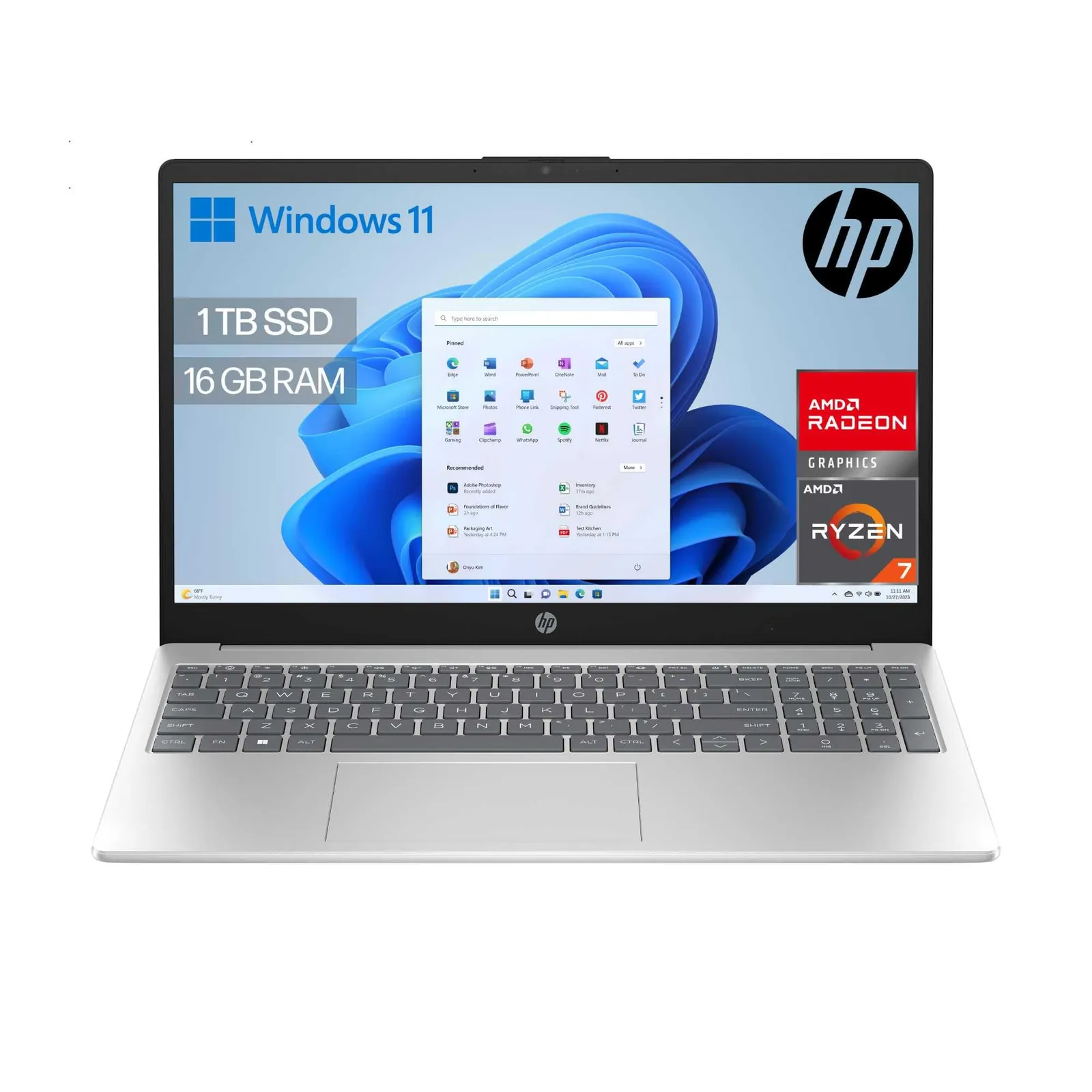 Portátil HP 15-fc0245ns 15,6" Ryzen 7 16GB RAM 1TB SSD