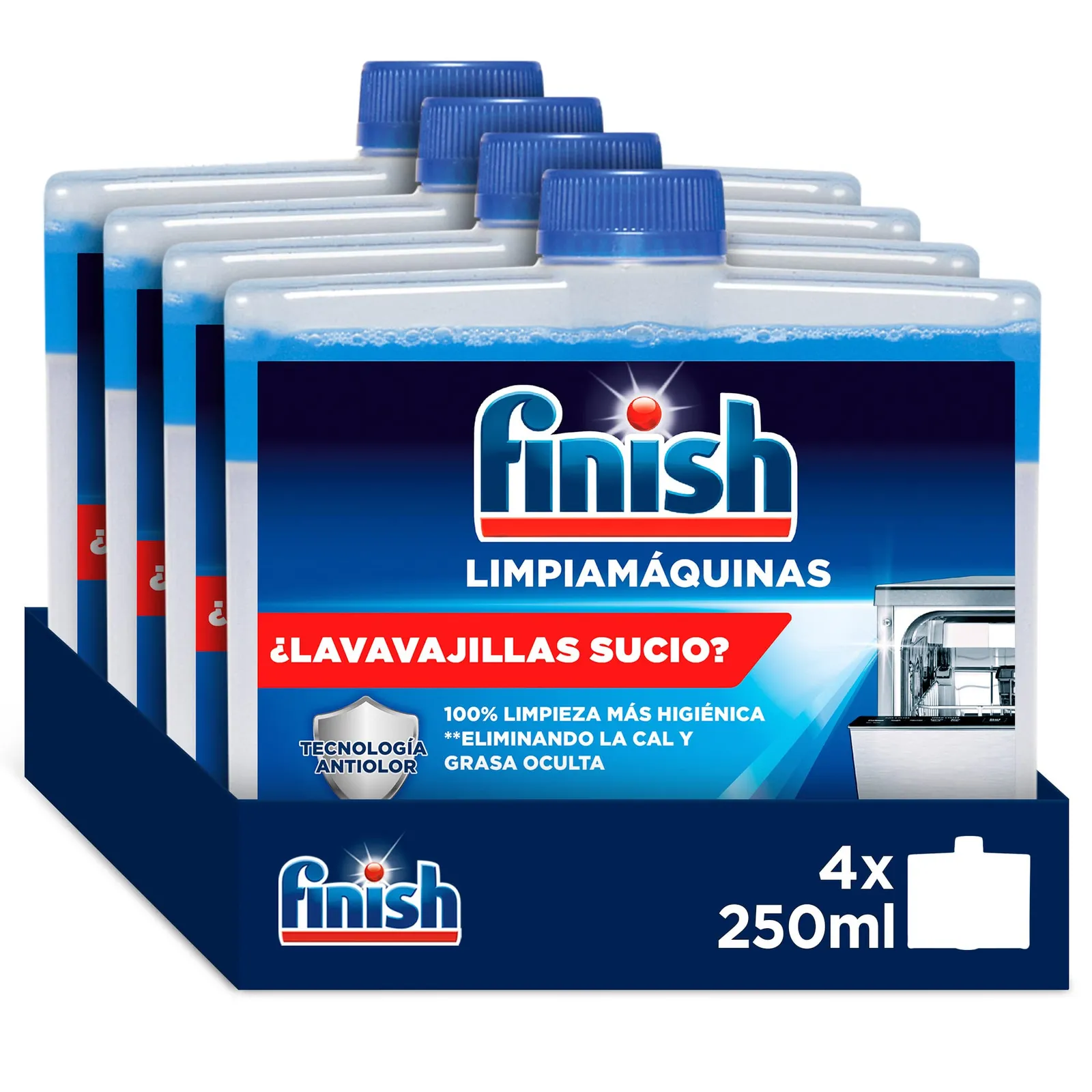 Pack 4x Finish Limpiamáquinas Lavavajillas 250ml
