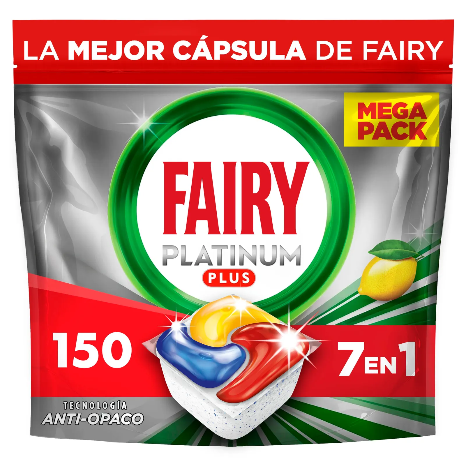 Cápsulas Fairy Platinum Plus Limón 150 Unidades
