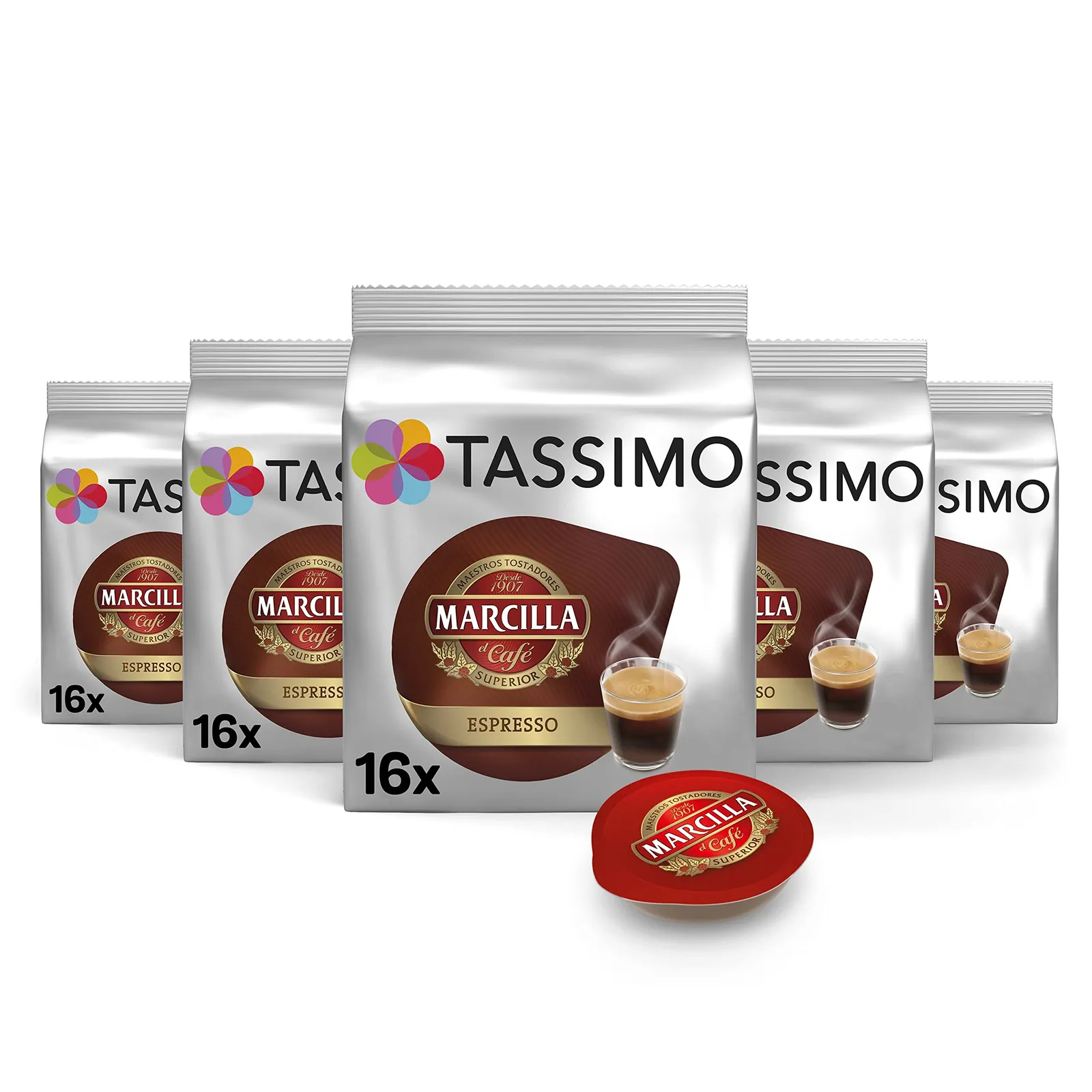 5 x 16 Cápsulas Marcilla Café Espresso Compatibles Tassimo