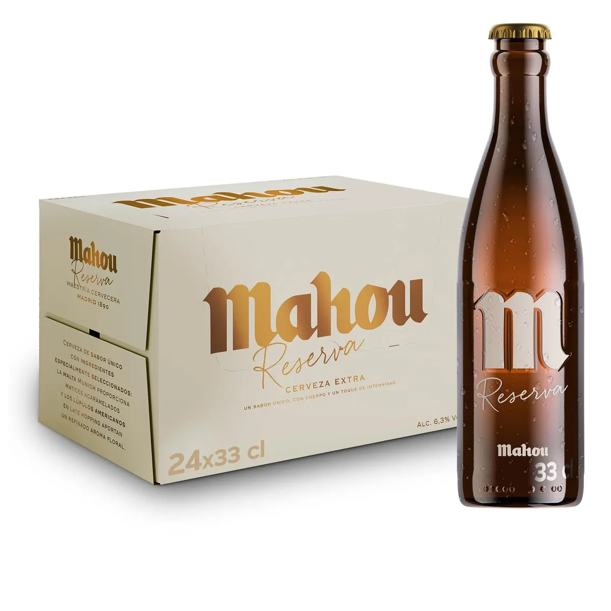 Pack 48 Botellas Cerveza Mahou Reserva 33 cl - 6,3%