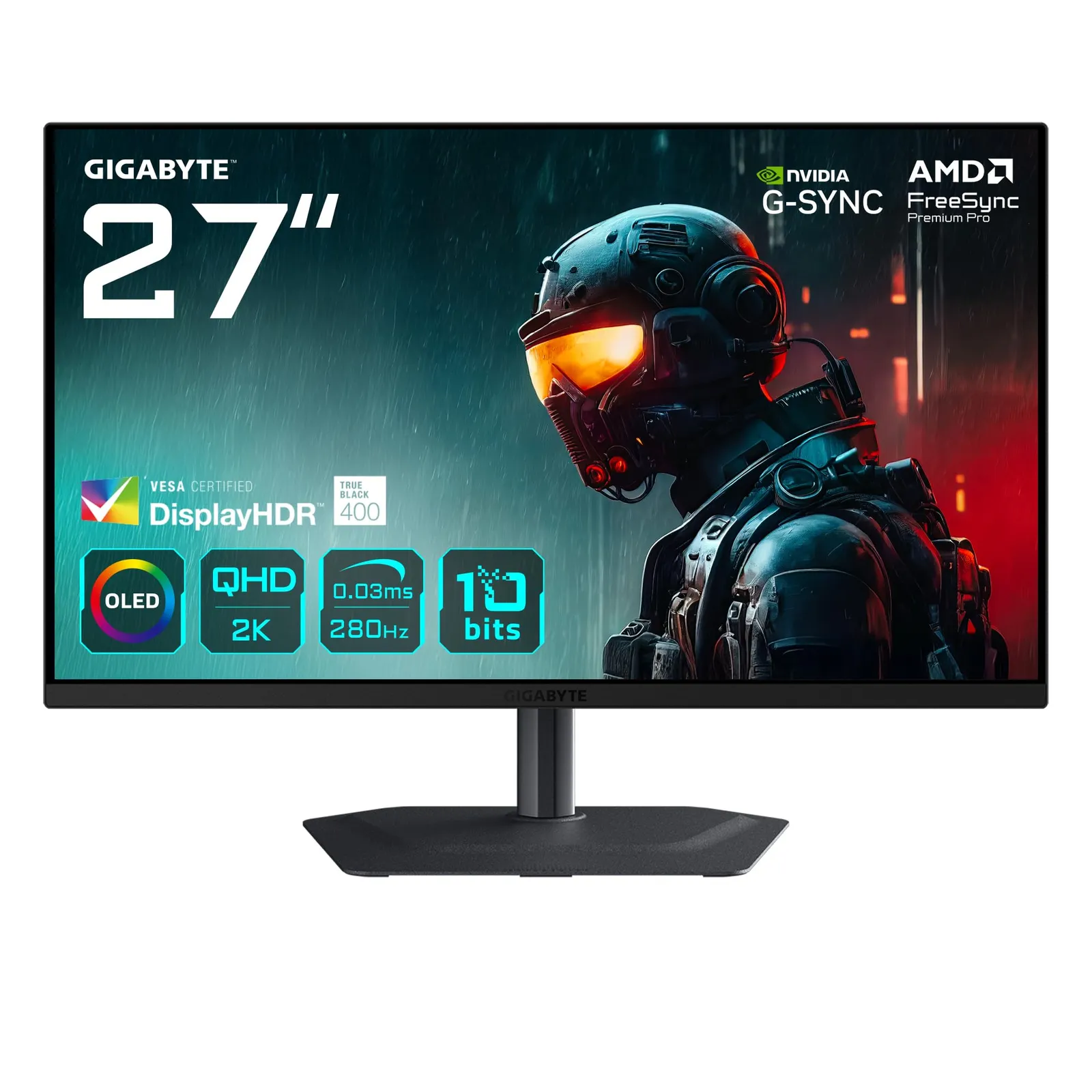 Monitor Gaming GIGABYTE MO27Q2A 27" OLED QHD 2K 280Hz 0.03ms FreeSync Premium Pro