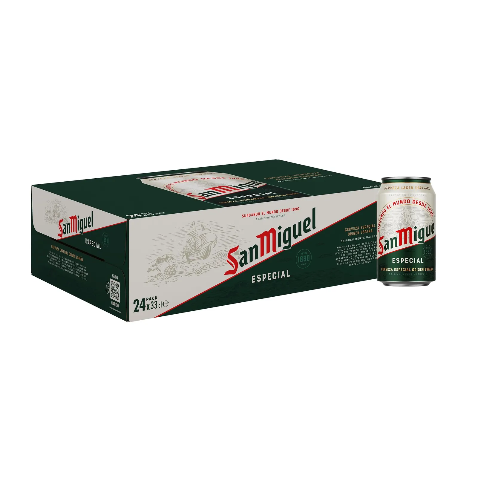 Cerveza San Miguel Especial Lager: 2 Packs de 24 Latas de 33cl