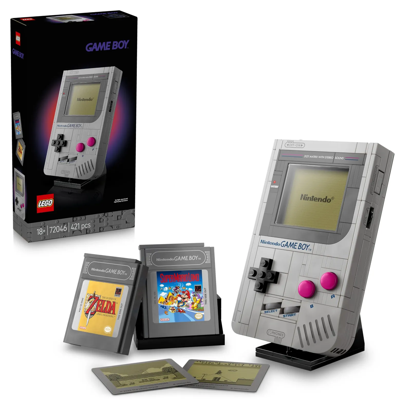 LEGO Game Boy: Kit Maqueta Adultos con 2 Cartuchos Clásicos (Zelda, Super Mario Land)