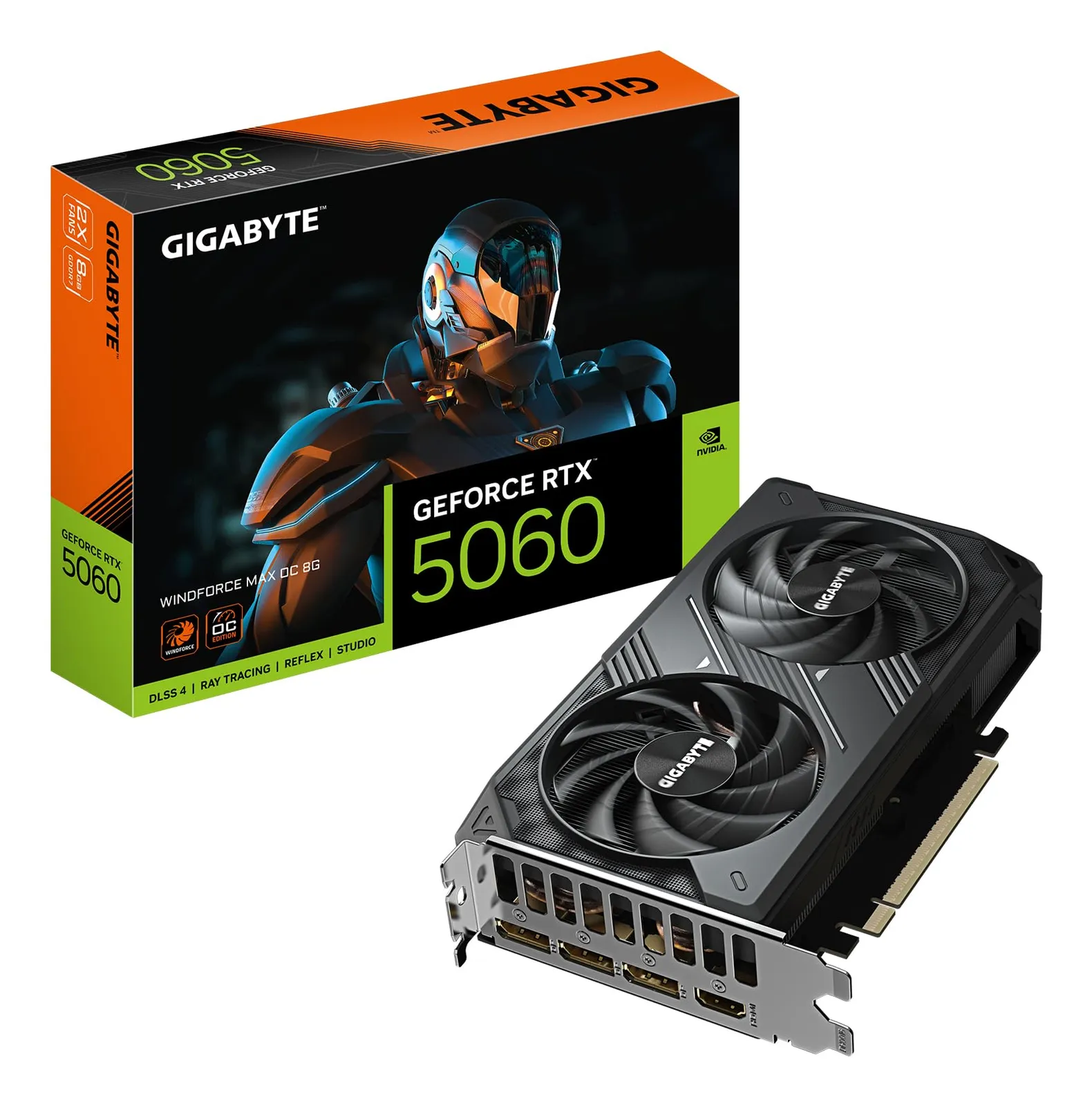 Tarjeta Gráfica GIGABYTE GeForce RTX 5060 WINDFORCE MAX OC 8GB GDDR7