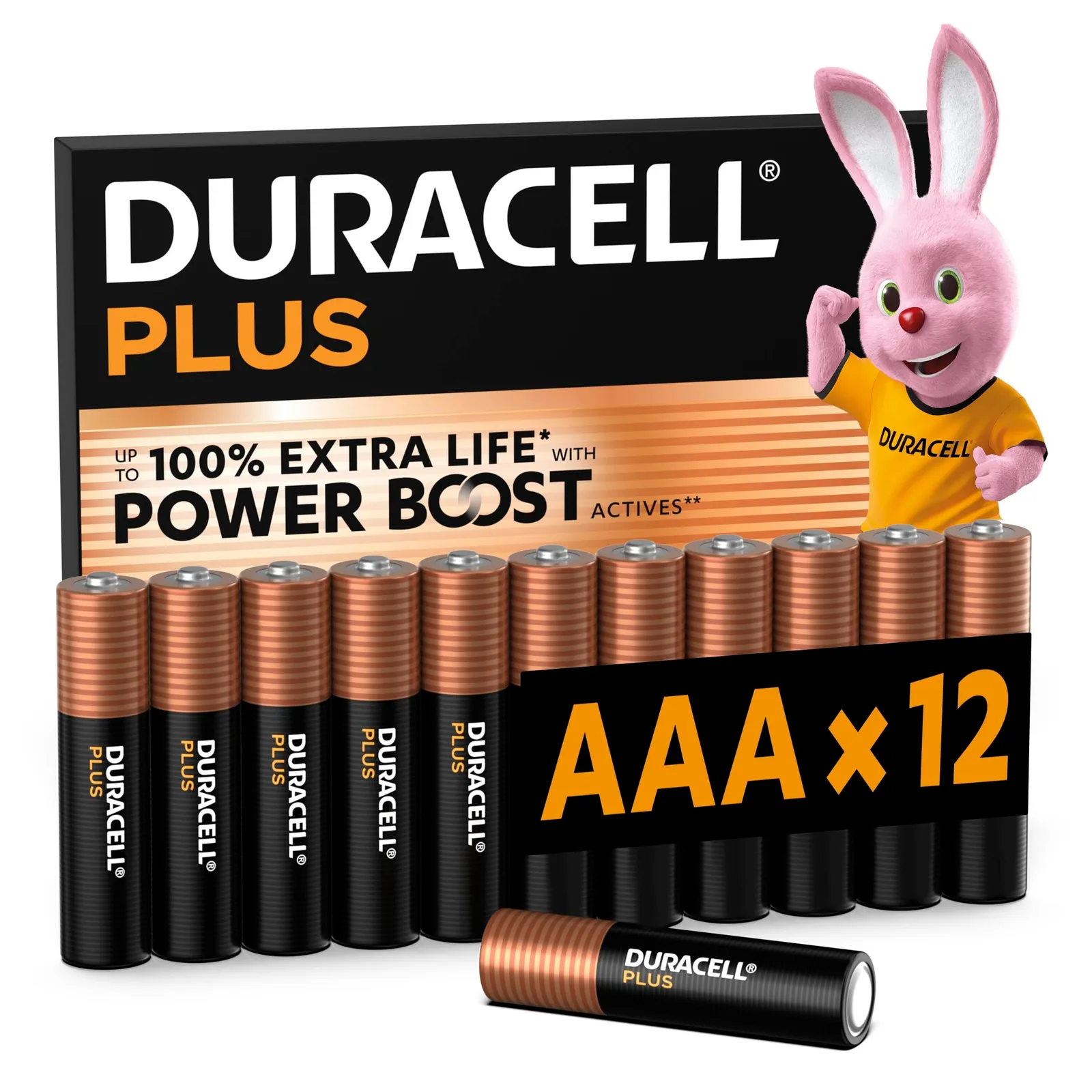 Pack 12 Pilas AAA Duracell Plus Alcalinas 1.5V