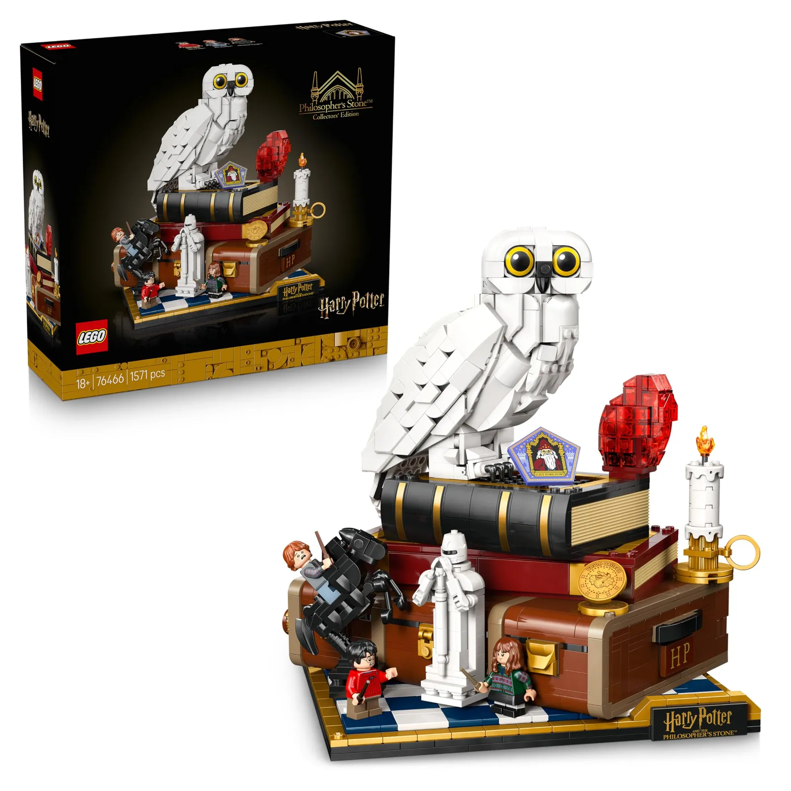 LEGO Harry Potter Escena Piedra Filosofal Coleccionista 76466 con Hedwig