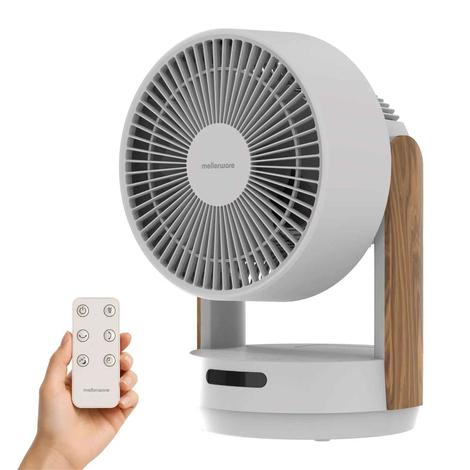 Ventilador Mellerware Brizy Desk 360 Silence: Oscilación 360°, Motor BLDC 20W, 4 Velocidades y Mando