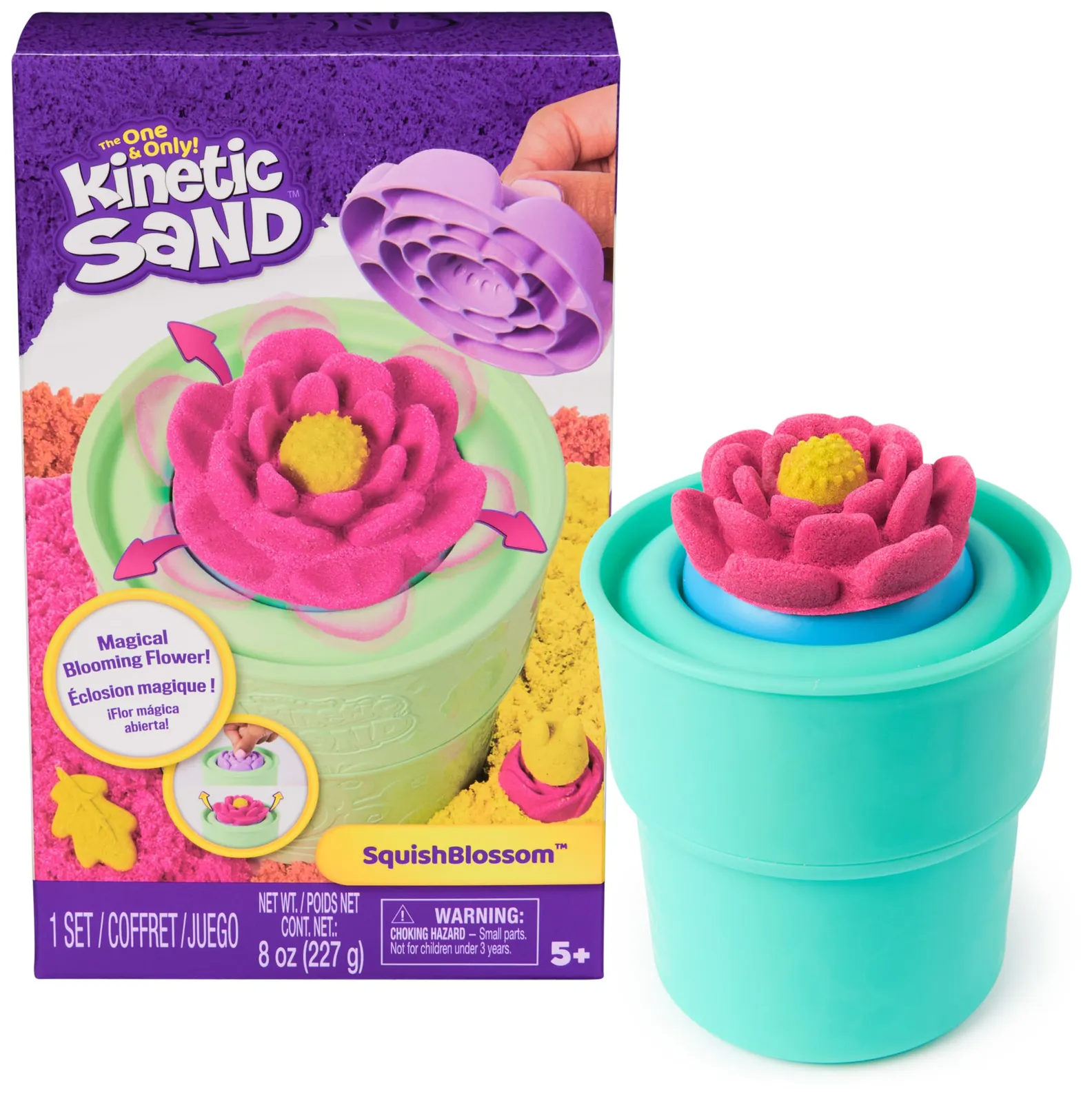 Kit Arena Mágica Kinetic Sand SquishBlossom 227g