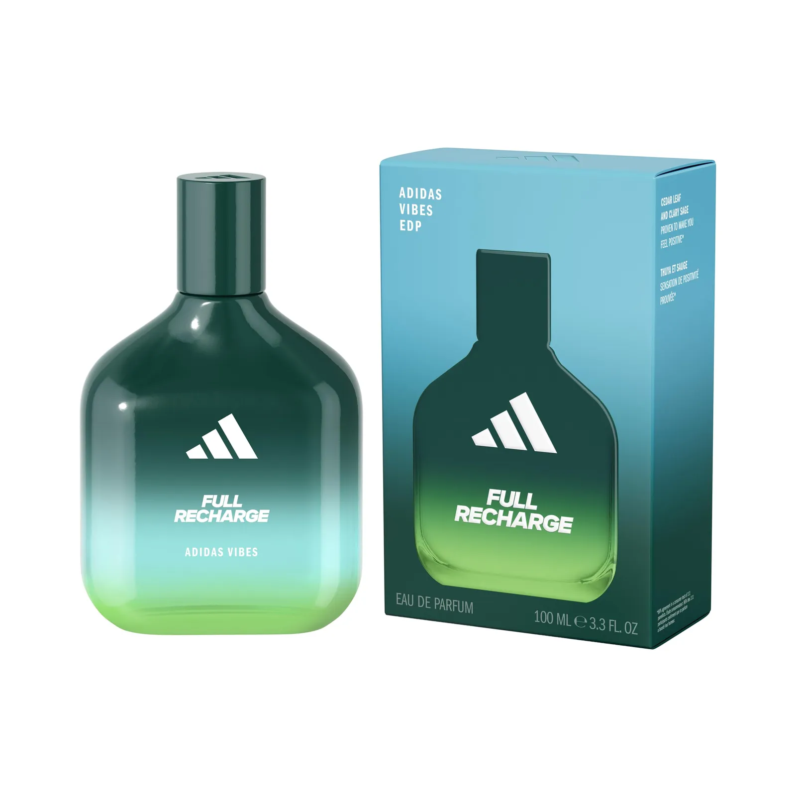 Perfume Adidas Vibes Full Recharge para hombre, 100 ml