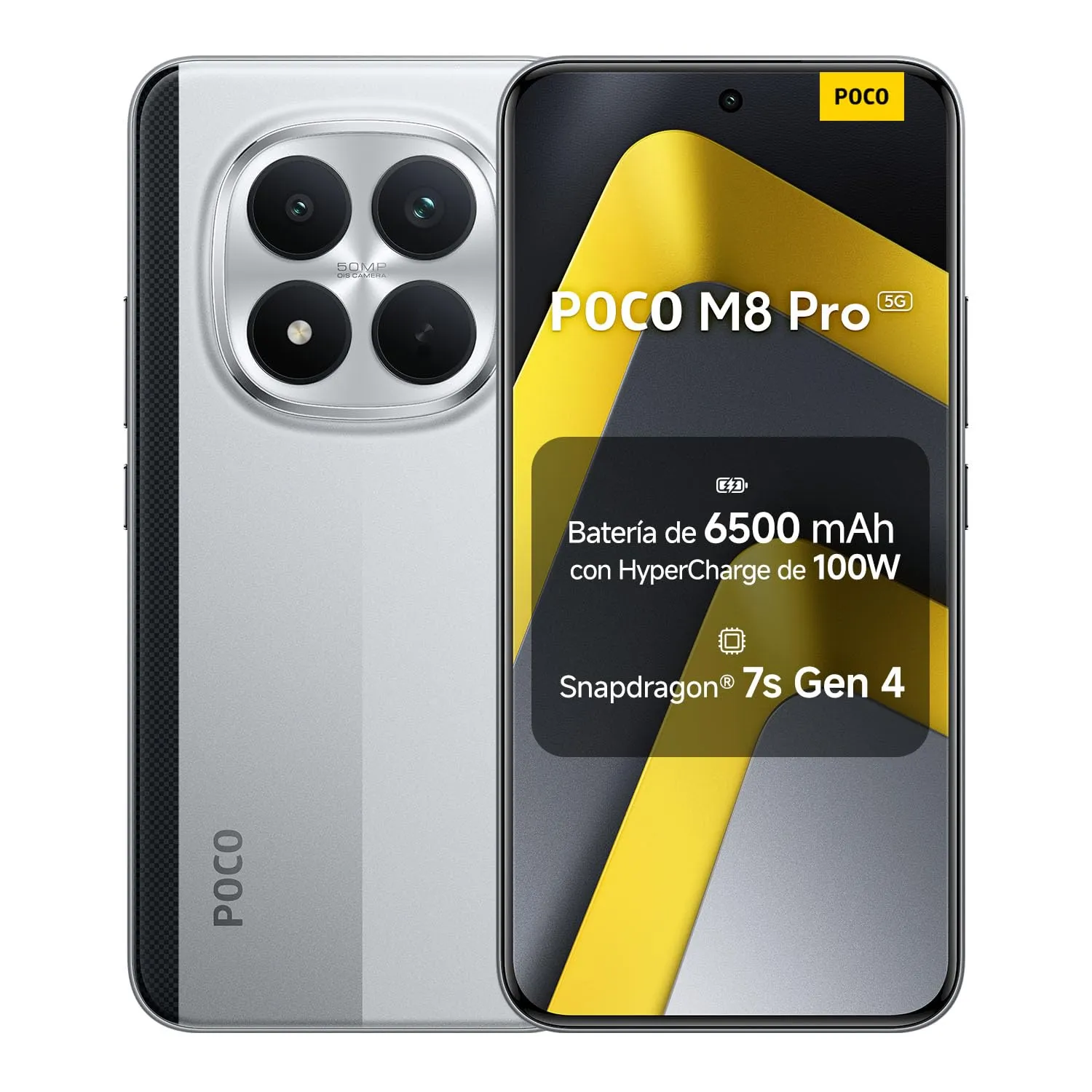 XIAOMI POCO M8 Pro 5G: 12+512GB, 6.83" 1.5K AMOLED, Snapdragon 7s Gen 4, 50MP, 100W Hypercharge, Plata