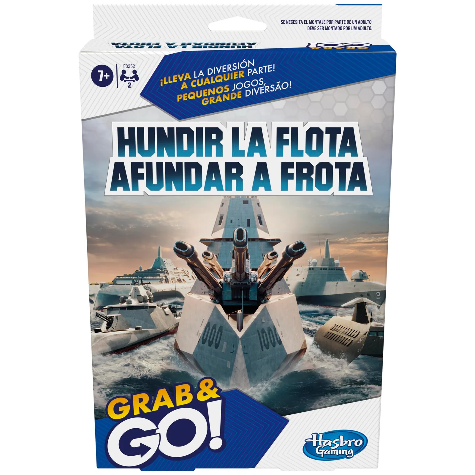 Hasbro Hundir La Flota Grab And Go: Juego de Mesa Portátil