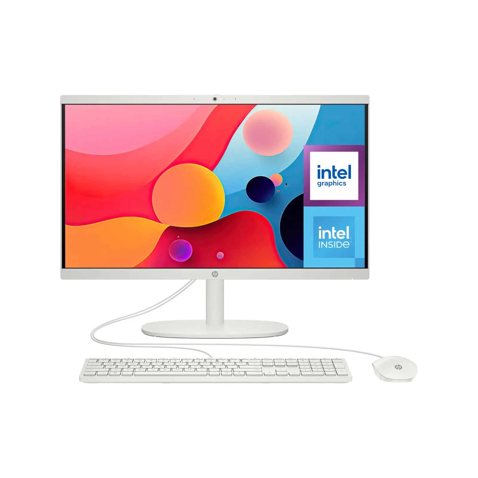 HP All-in-One 22-dg0038ns: PC 21.5" Intel N100, 8GB RAM, 256GB SSD, FreeDOS, Blanco