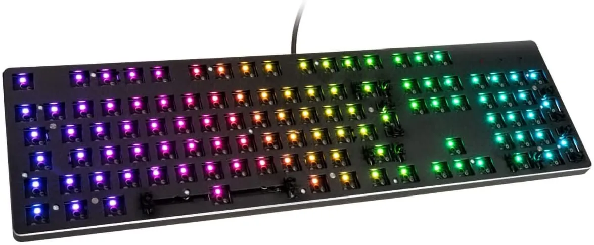 Teclado Mecánico Glorious GMMK Barebones Full Size 100% ISO Hot Swap RGB Aluminio