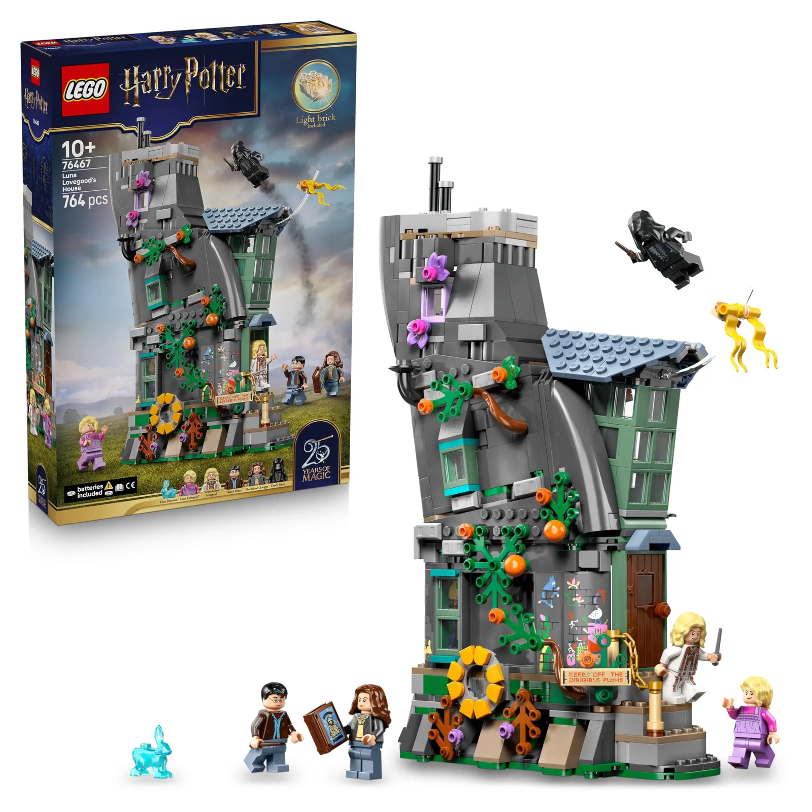 LEGO Harry Potter: Casa de Luna Lovegood con 5 Minifiguras y Ladrillo Luminoso