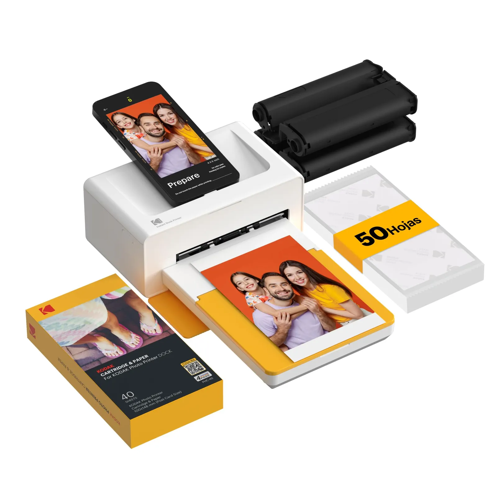 Impresora Fotos Kodak Dock Plus 4PASS 10x15cm + 40 Hojas