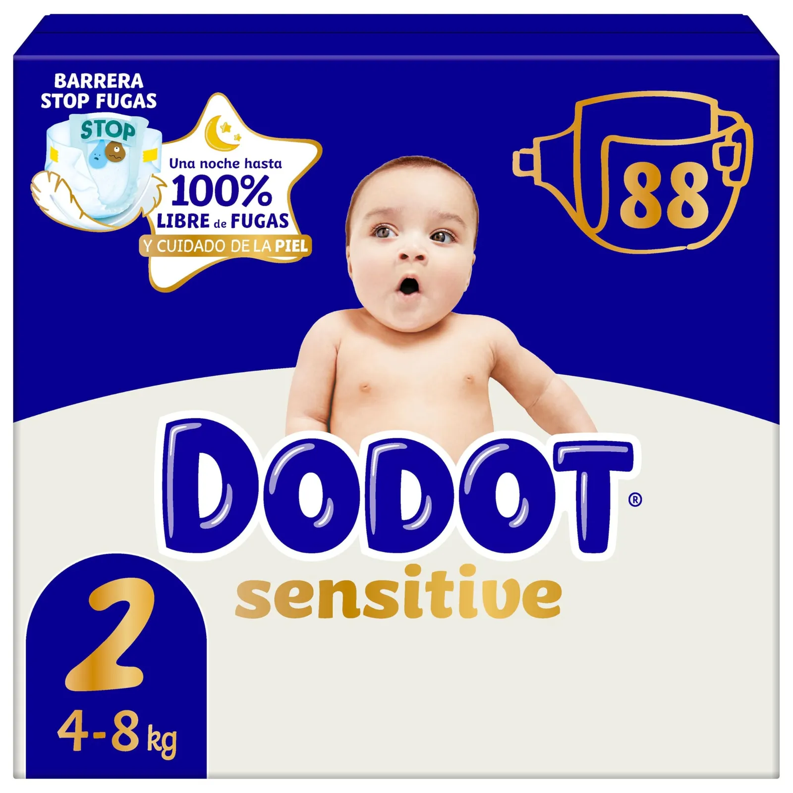 Dodot Sensitive Talla 2: 88 Pañales (4-8 kg)
