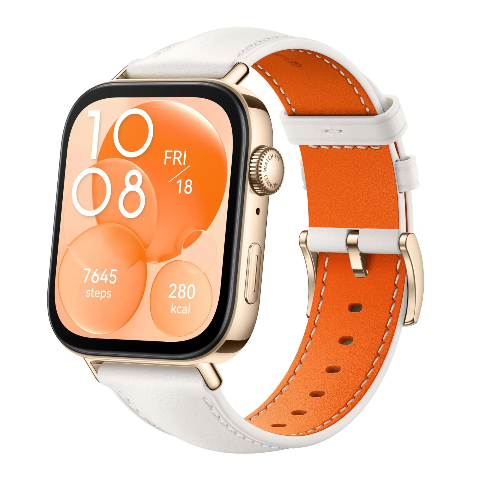 HUAWEI Watch FIT 3: Smartwatch AMOLED 1.82", ultrafino, 10 dias bateria, Bluetooth, Blanco Cuero