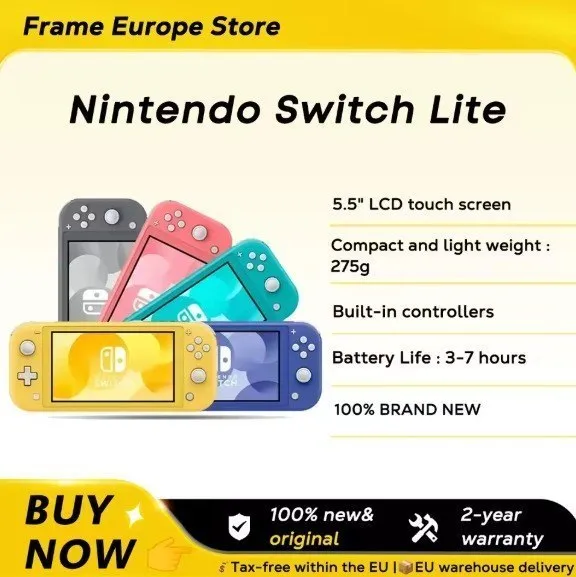 Nintendo Switch Lite: Consola con 32GB de almacenamiento y pantalla de 5.5''