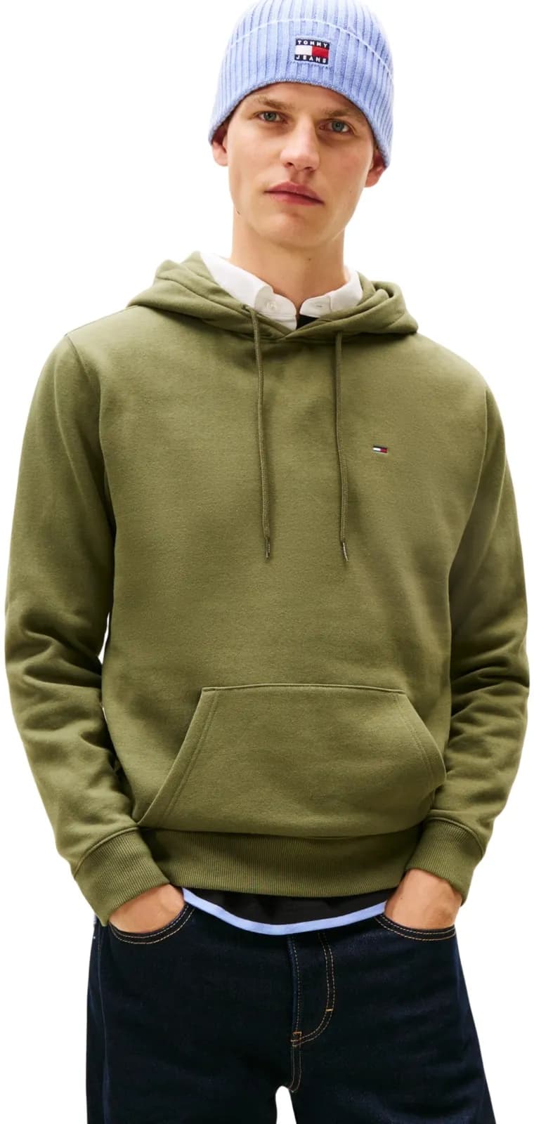 Sudadera Tommy Jeans Flag Fleece con Capucha para Hombre