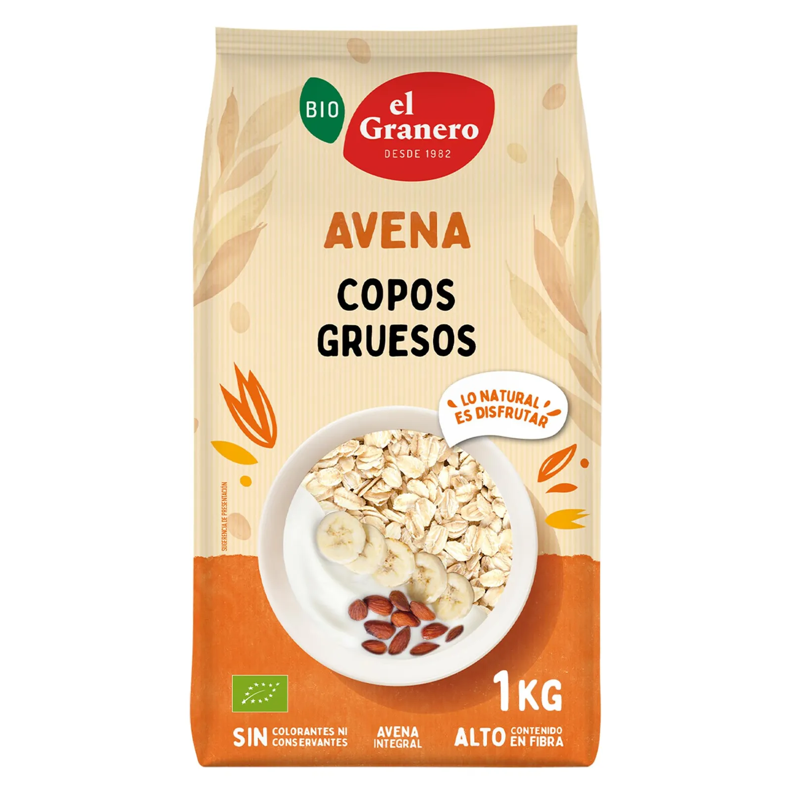 Avena Ecológica El Granero Integral, Copos Gruesos Bio, 1 kg