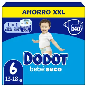 Dodot Bebé-Seco Talla 6: 140 Pañales para Absorción y Protección