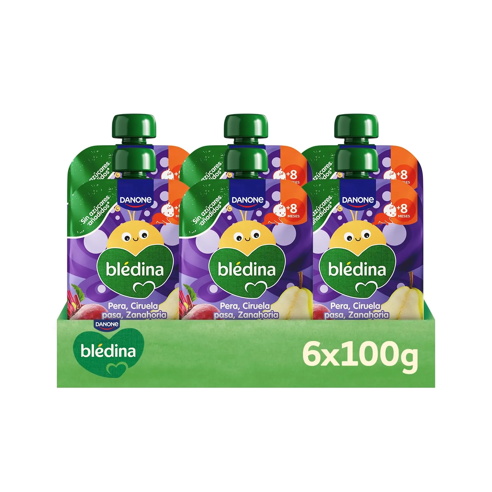 Pack 6x100g Blédina Pera, Ciruela Pasa, Zanahoria y Remolacha Infantil