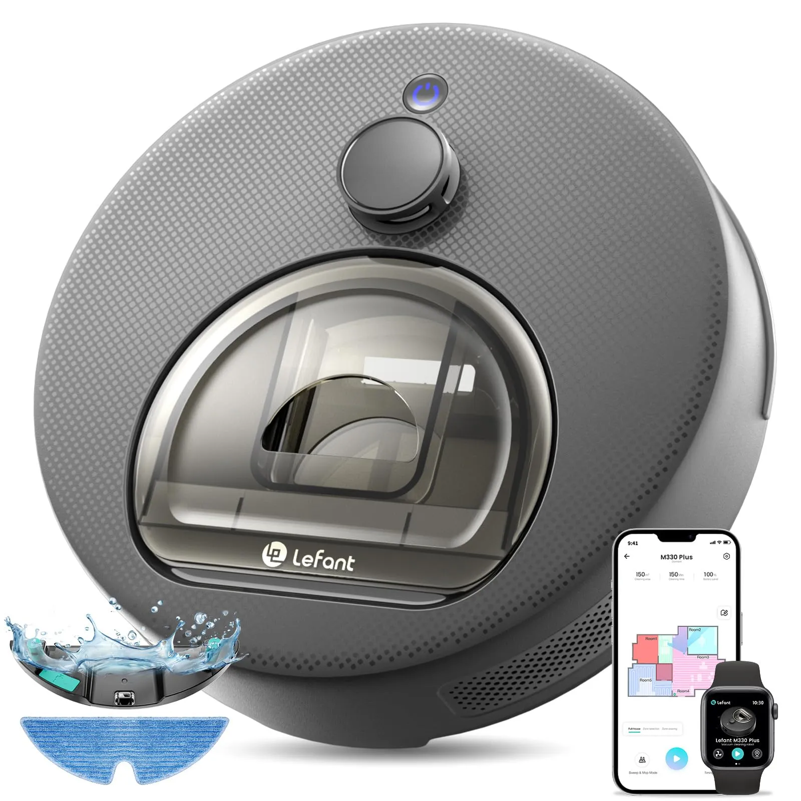 Robot Aspirador y Fregasuelos Lefant M330 Plus con Navegación dToF