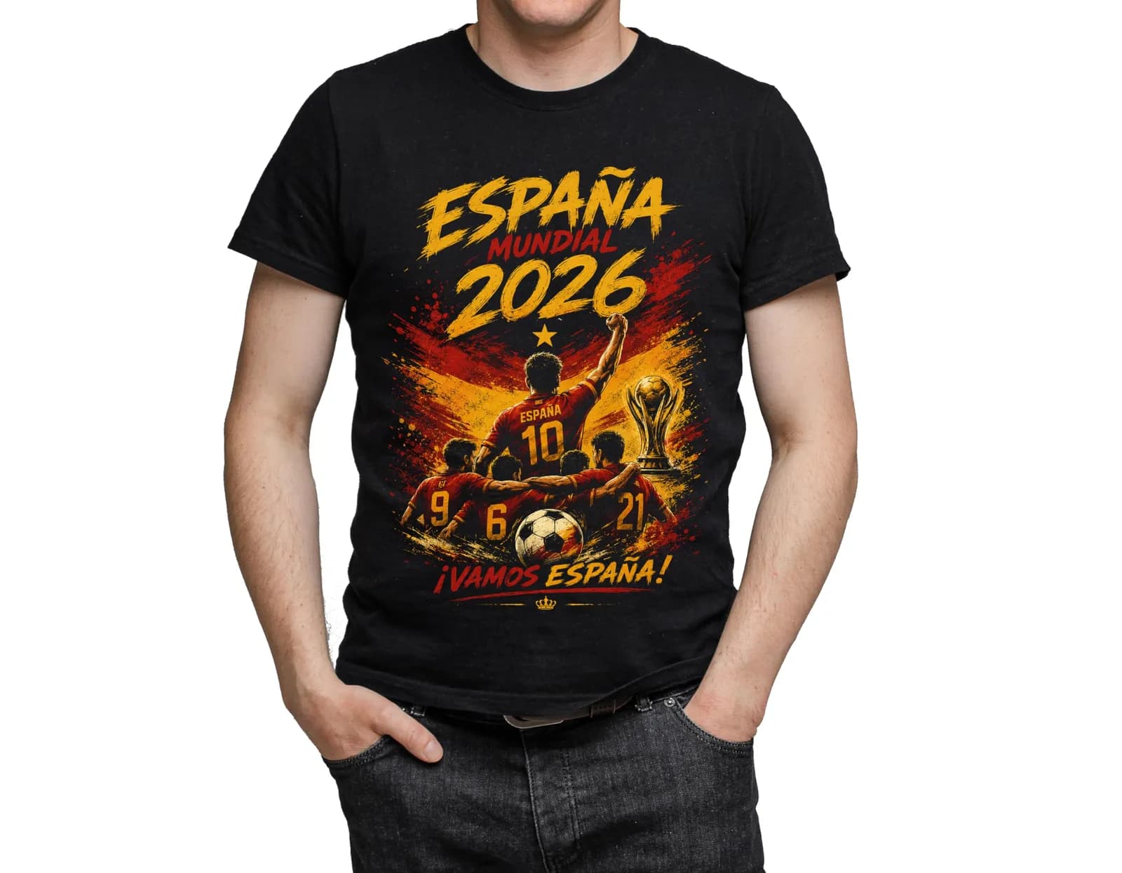 Camiseta España Mundial 2026 Unisex Algodón Tallas S-5XL