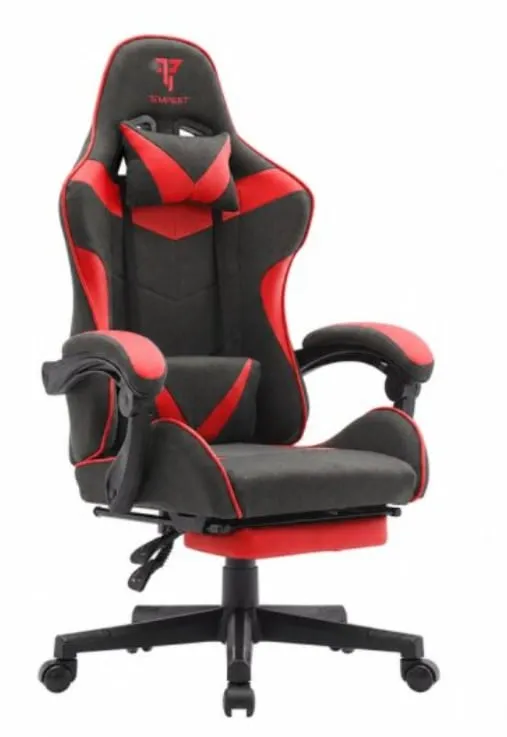 Silla Gaming Tempest Shake Negra/Roja con Reposapiés y Masaje
