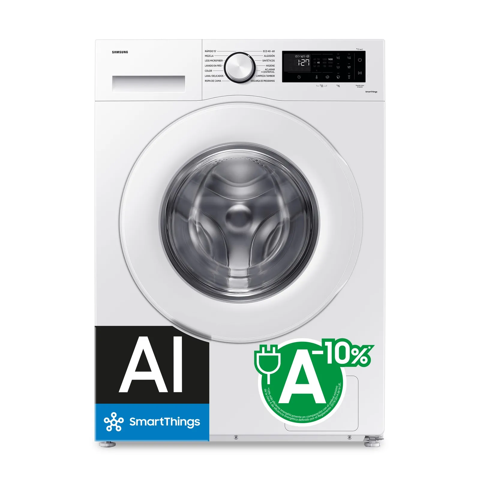 Lavadora Samsung WW90CGC04DTEEC 9kg AI EcoBubble™ SmartThings Clase A Blanca
