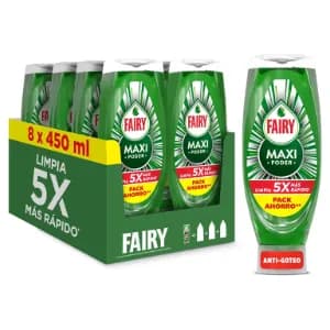 Pack 8x Fairy Maxi Poder Lavavajillas Líquido, 450ml Cada Botella