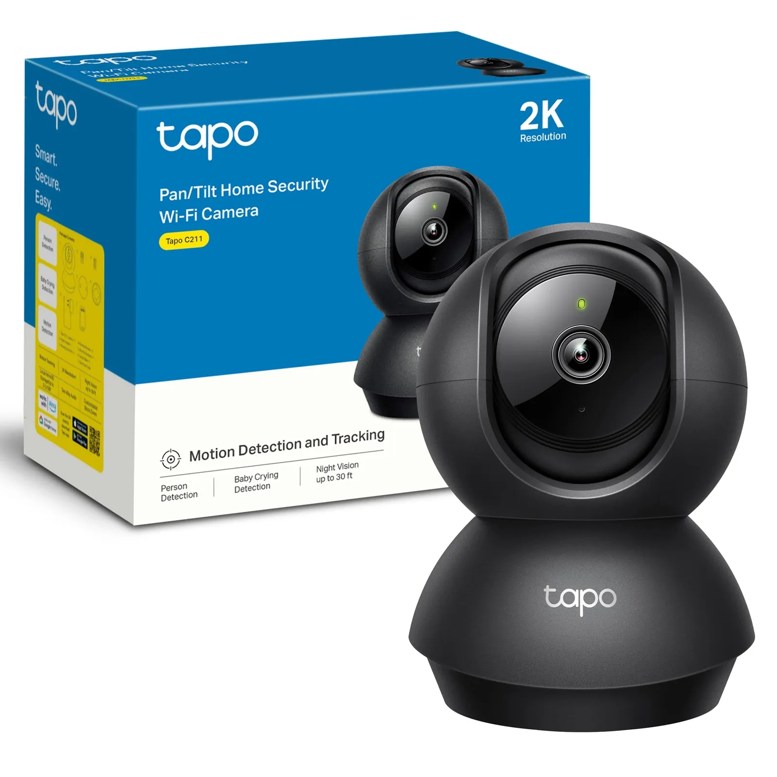 Cámara de seguridad Tapo C211-2K interior 2K, con movimiento, Alexa/Google, SD hasta 512GB