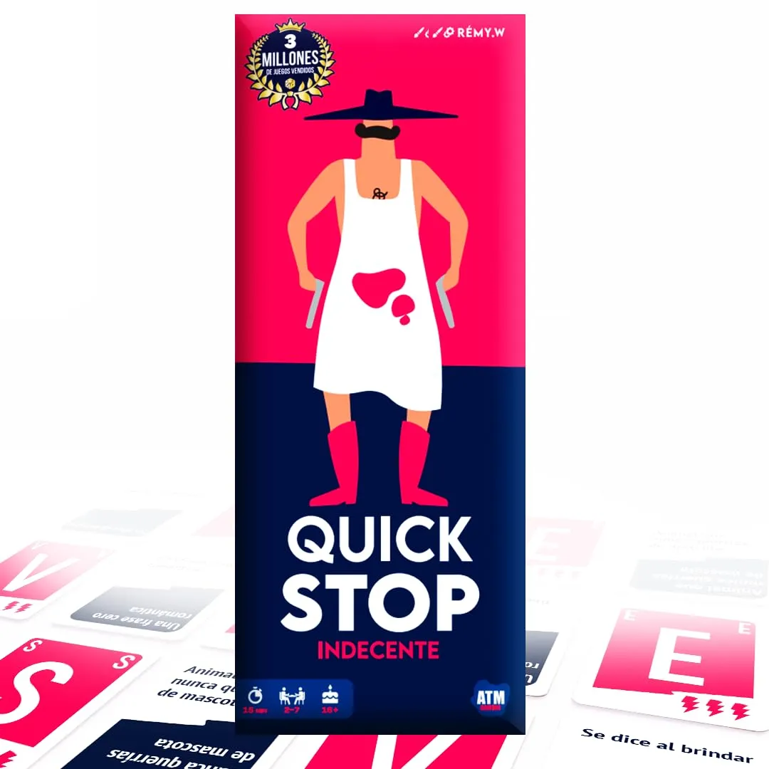 QuickStop: Juego de Mesa Familiar y para Adultos (+16), Dinámico y Atrevido, 2-7 Jugadores