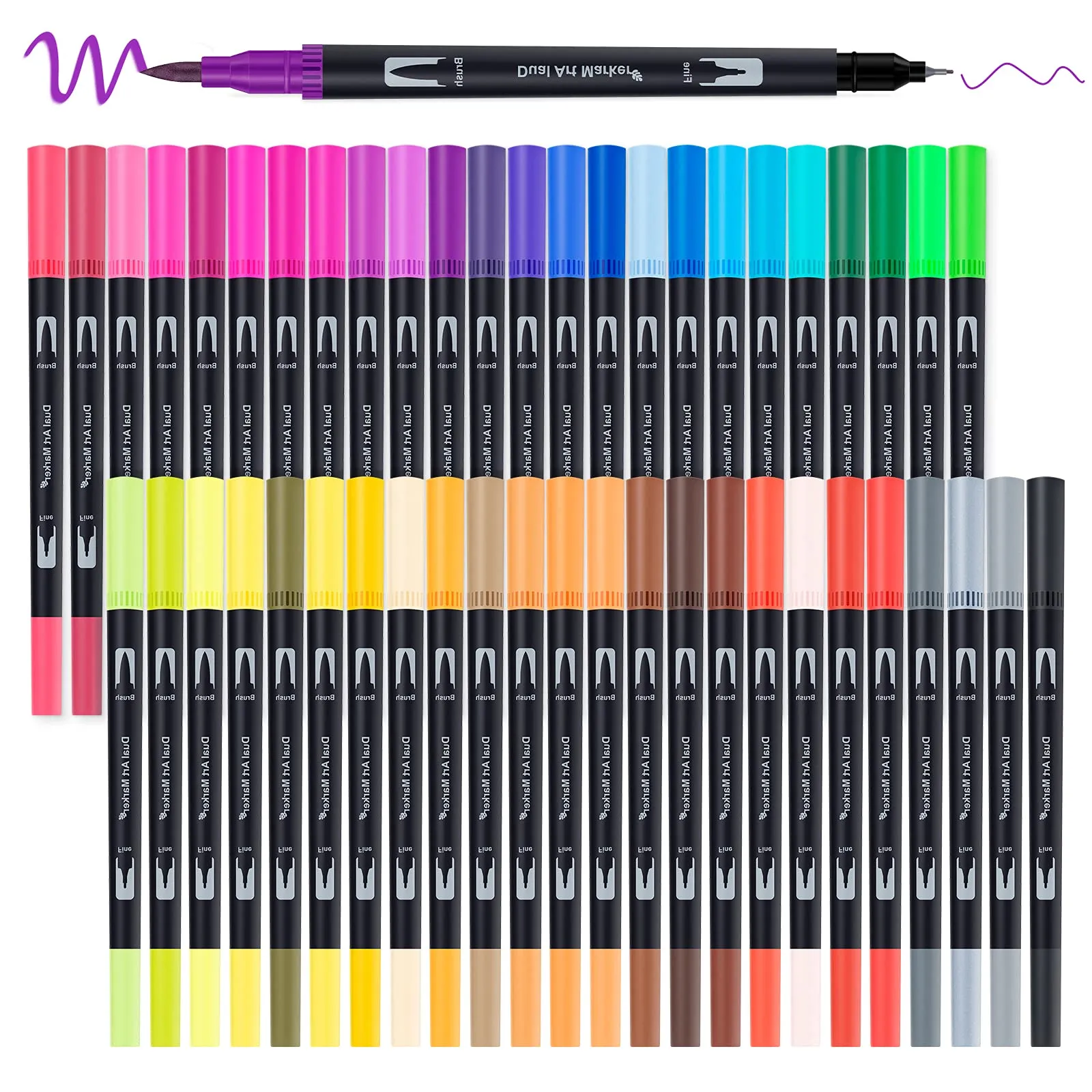 Set de 48 Rotuladores Lettering Doble Punta Apogo