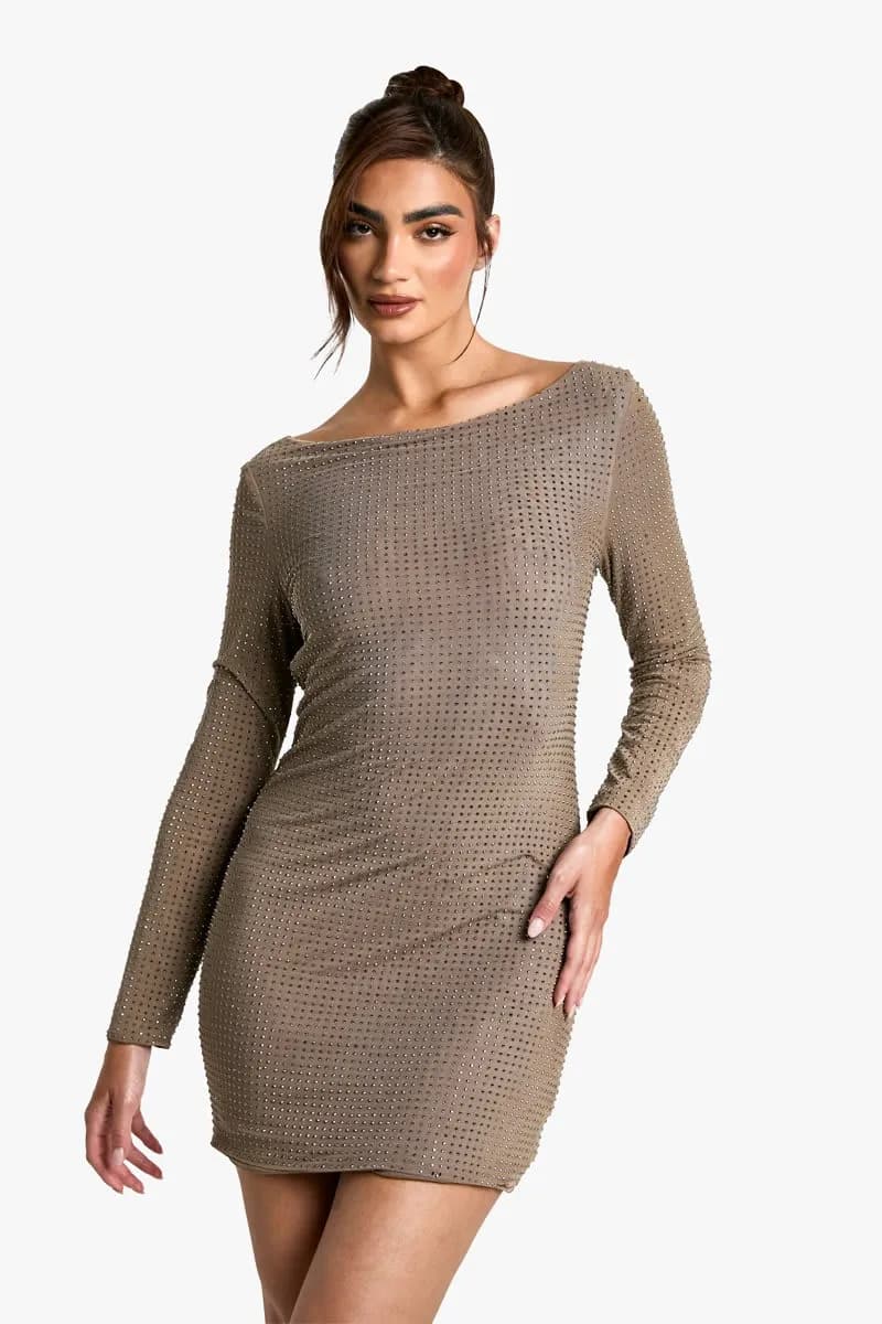 Vestido tubo Boohoo con espalda descubierta