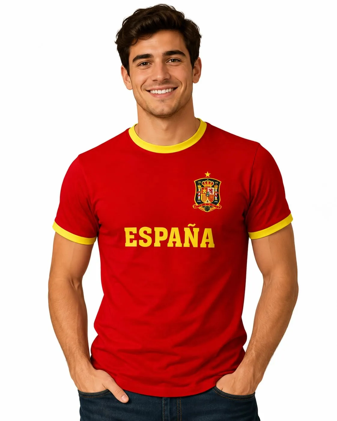 Camiseta Oficial España - 100% Algodón Unisex Adulto
