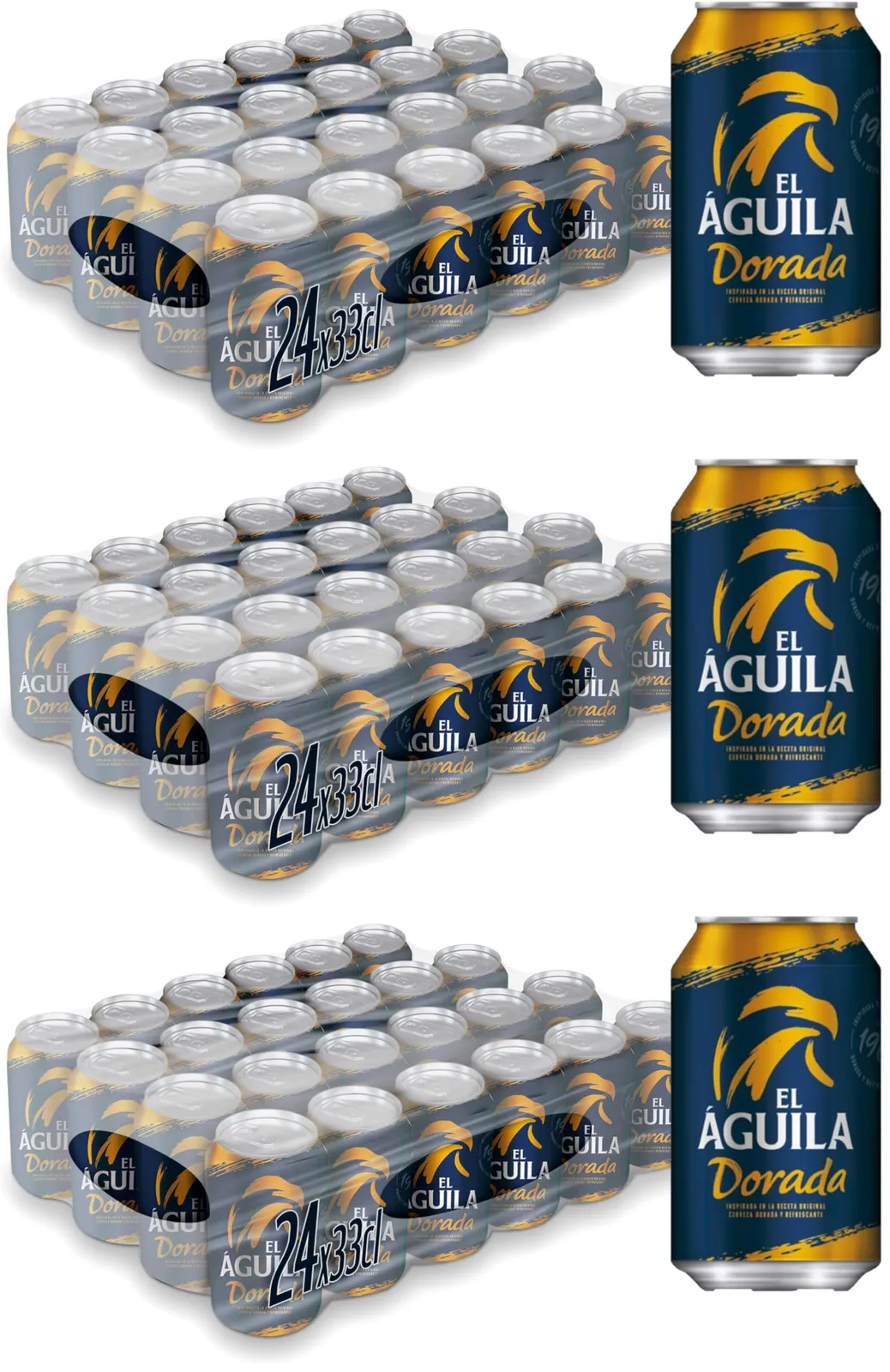 Pack 72 Cervezas El Águila Dorada Lager Especial 33 cl