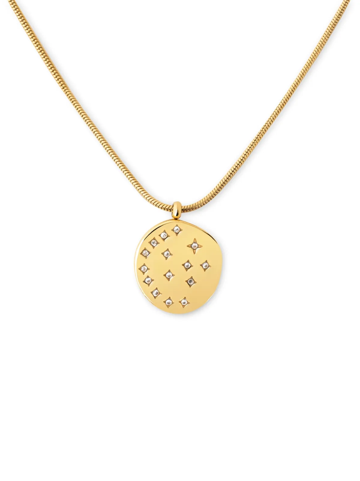 Singularu Collar Bling Medallón Baño Oro 18Kt Circonitas Mujer