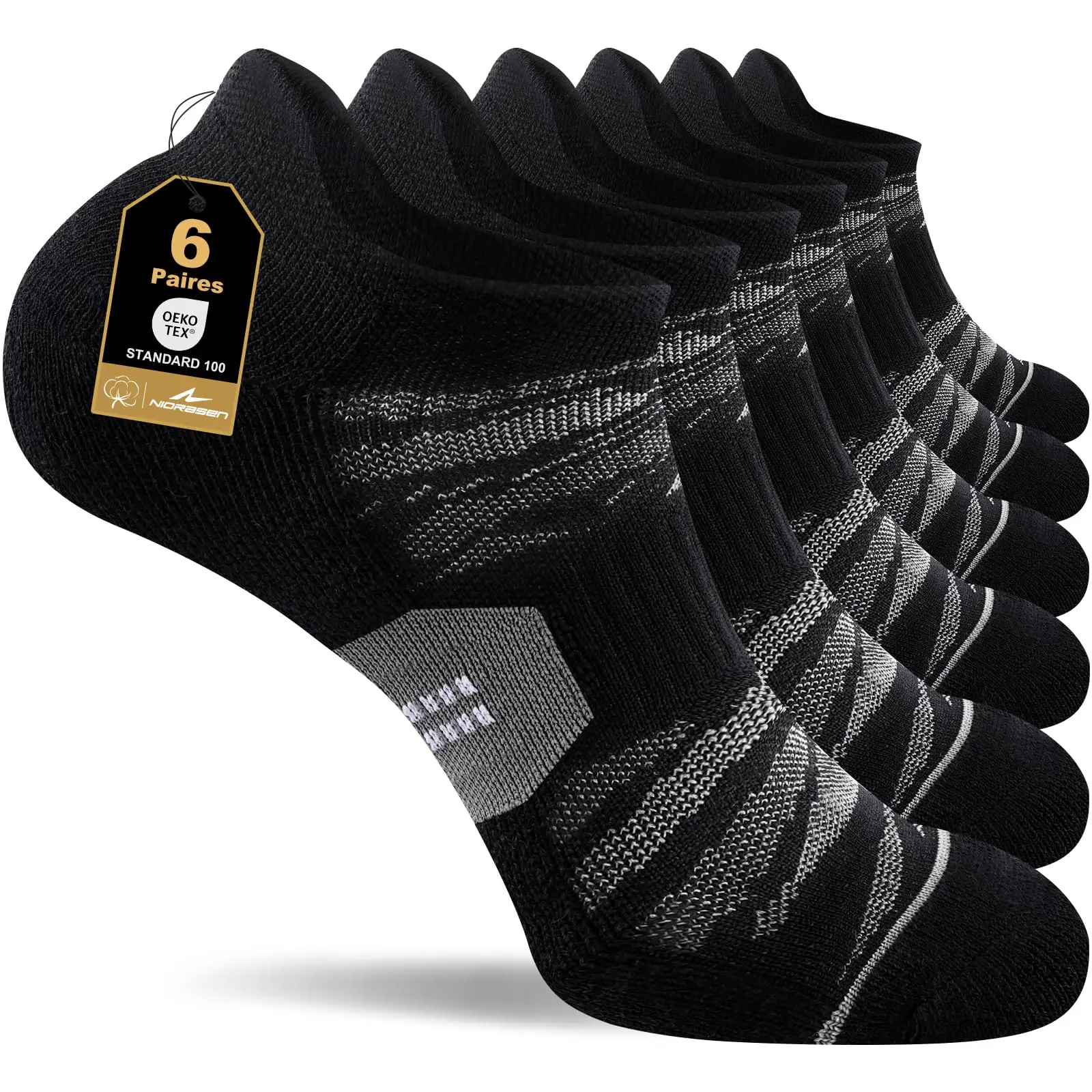 Niorasen Calcetines Deportivos Running Unisex (Pack 6 Pares)