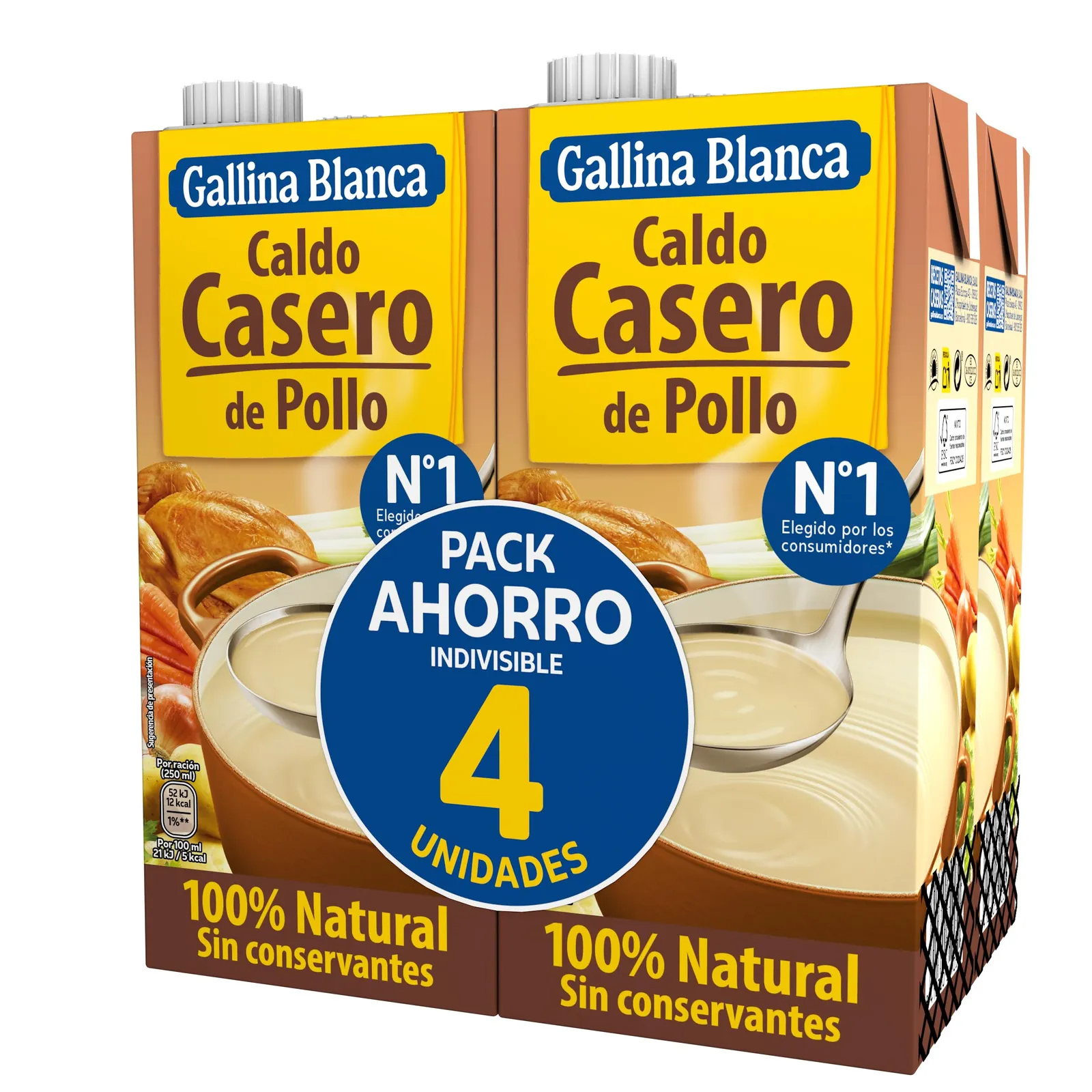 Pack 8x1L Caldo Casero de Pollo Gallina Blanca