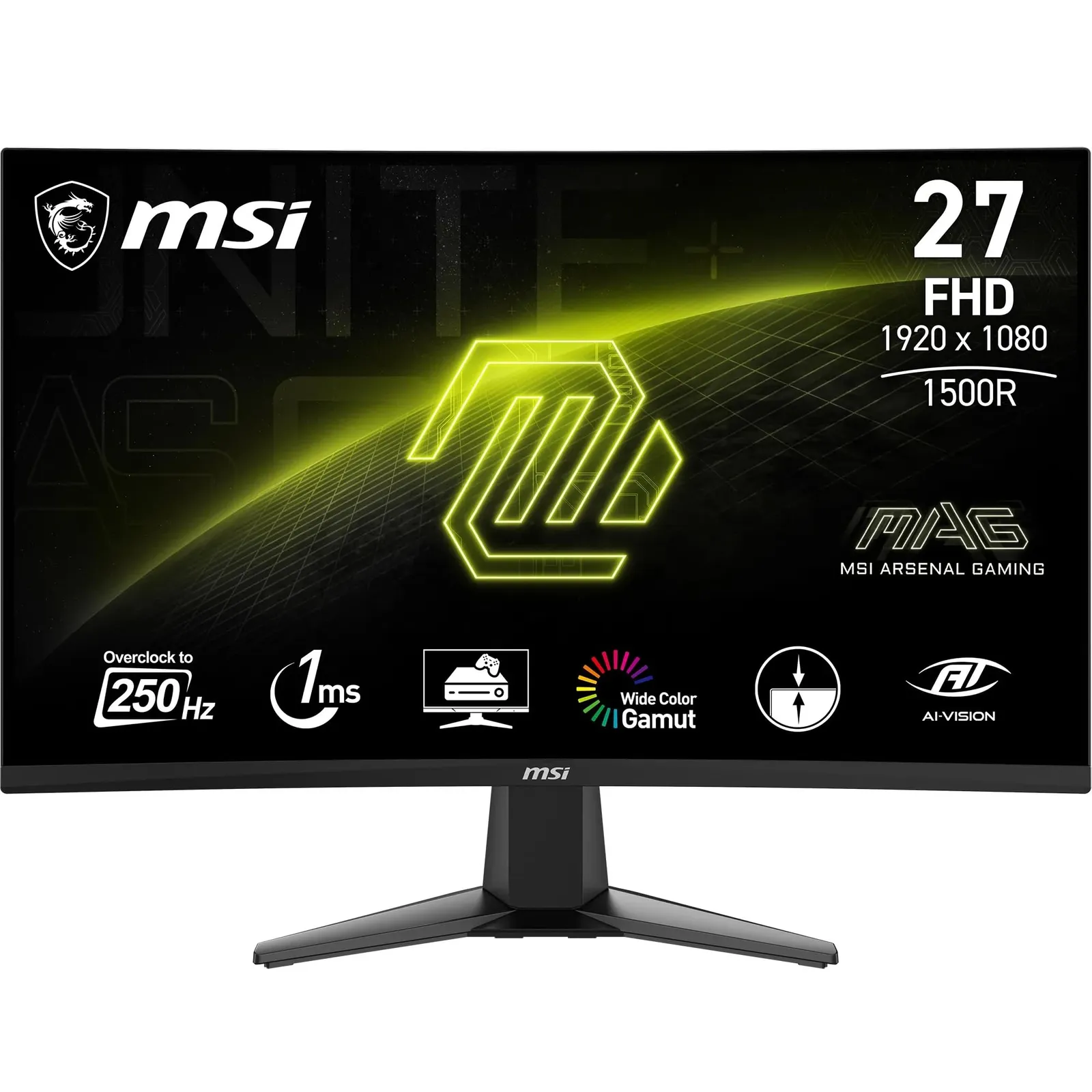 Monitor Gaming MSI MAG 27C6F: Curvo 27" FHD, 180 Hz, 0.5 ms