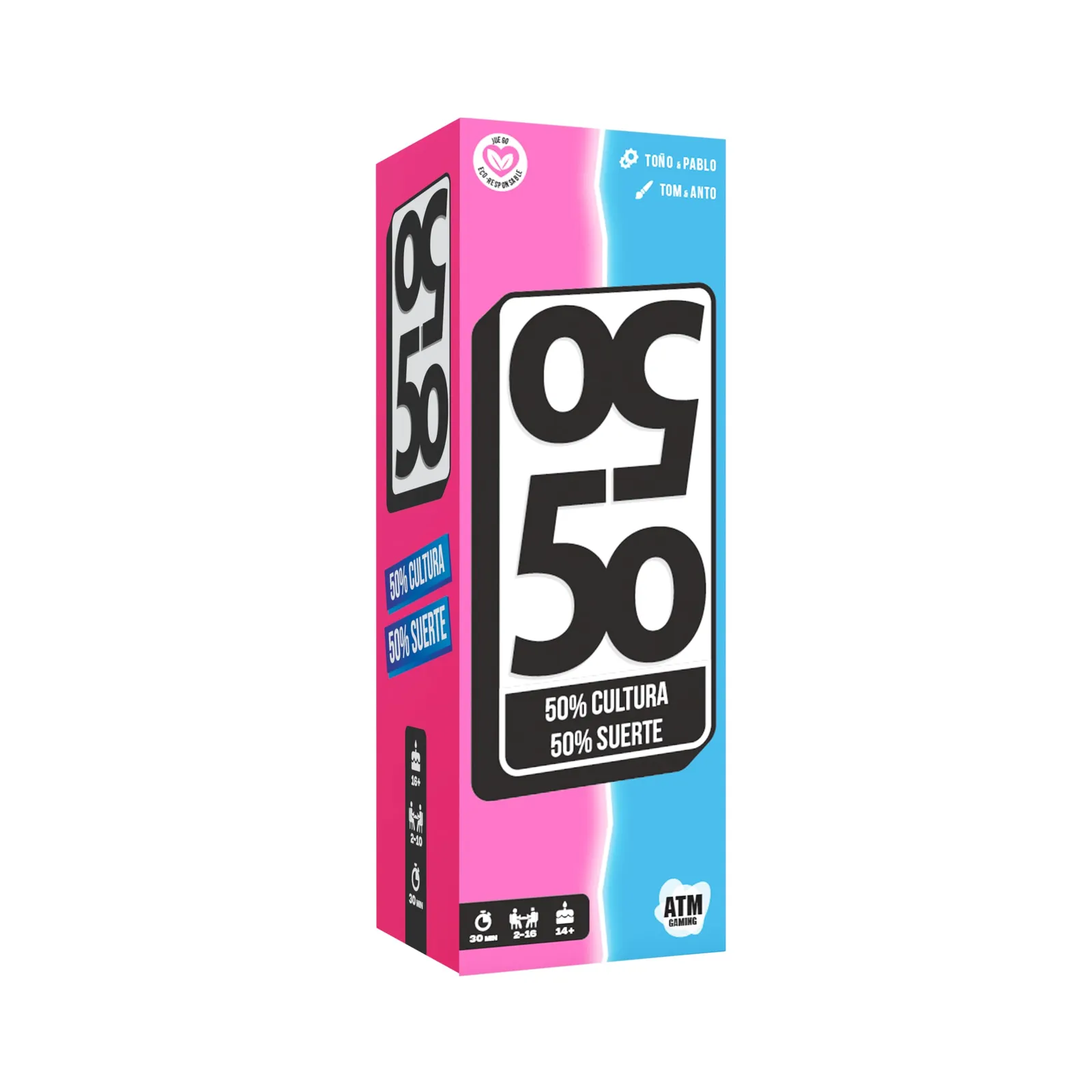 ATM Gaming 50 50: Juego de Mesa Trivia Cultura General para Adultos y Familia