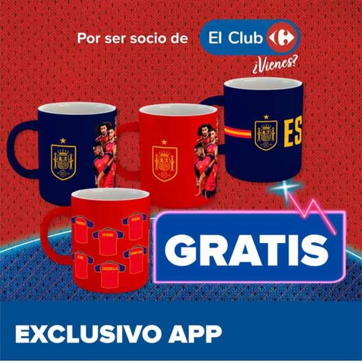 Tazas de la Selección Española gratis en Carrefour con compra mínima