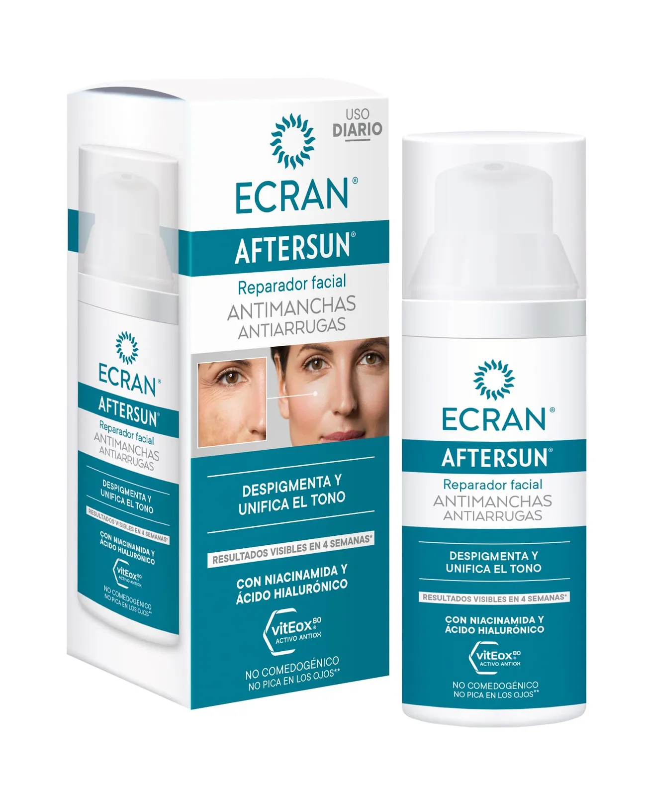 Pack 3x Ecran Aftersun Sérum Facial Antimanchas Reparador 50ml