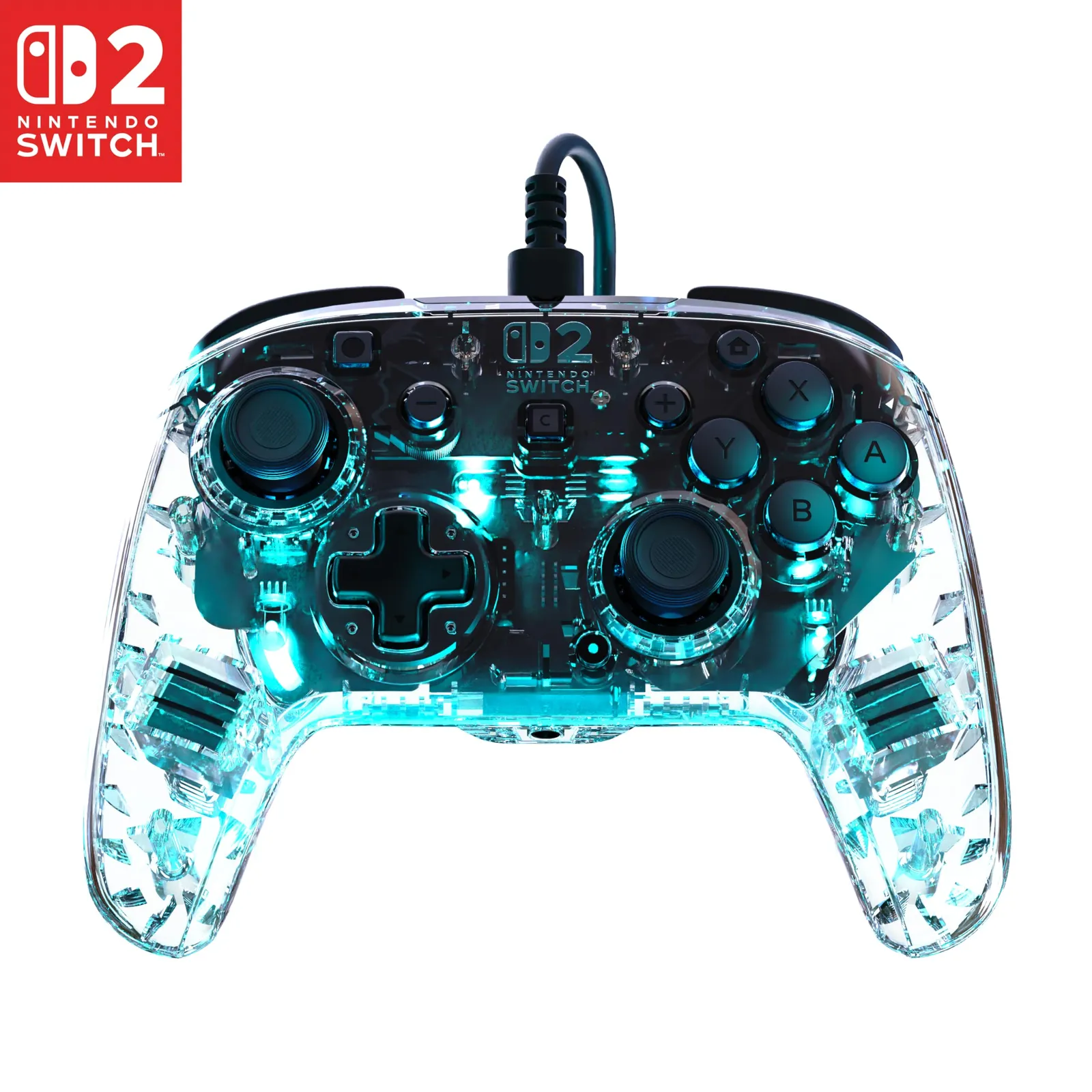 Mando Turtle Beach Afterglow Clear para Nintendo Switch, con cable y RGB