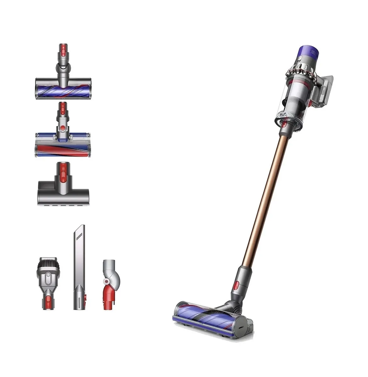 Aspirador Dyson Cyclone V10 Absolute sin cable, 150 AW, 60 min autonomía, Níquel