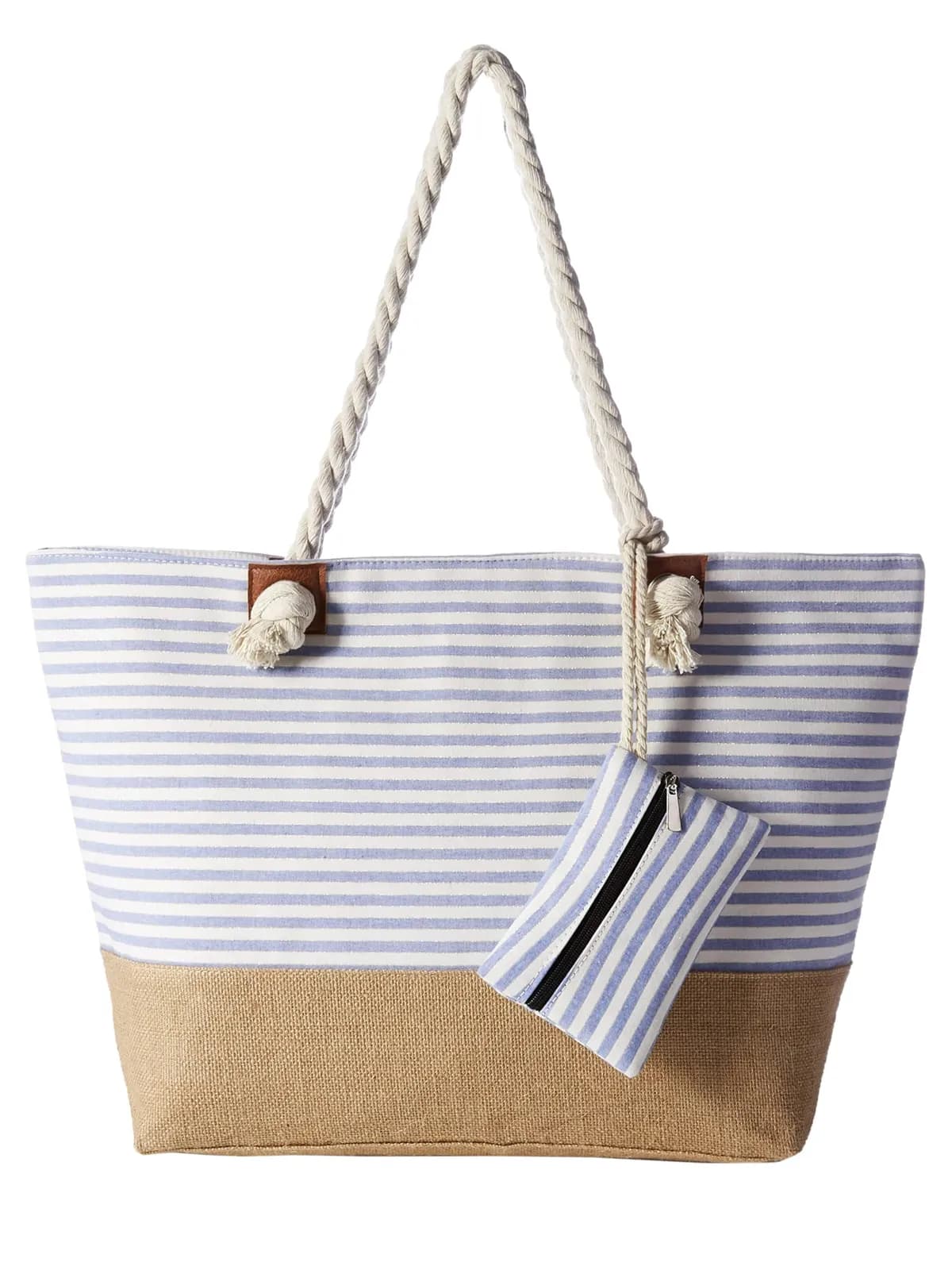 Bolso de Playa XXL Dondon Rayas Azul Claro 58cm