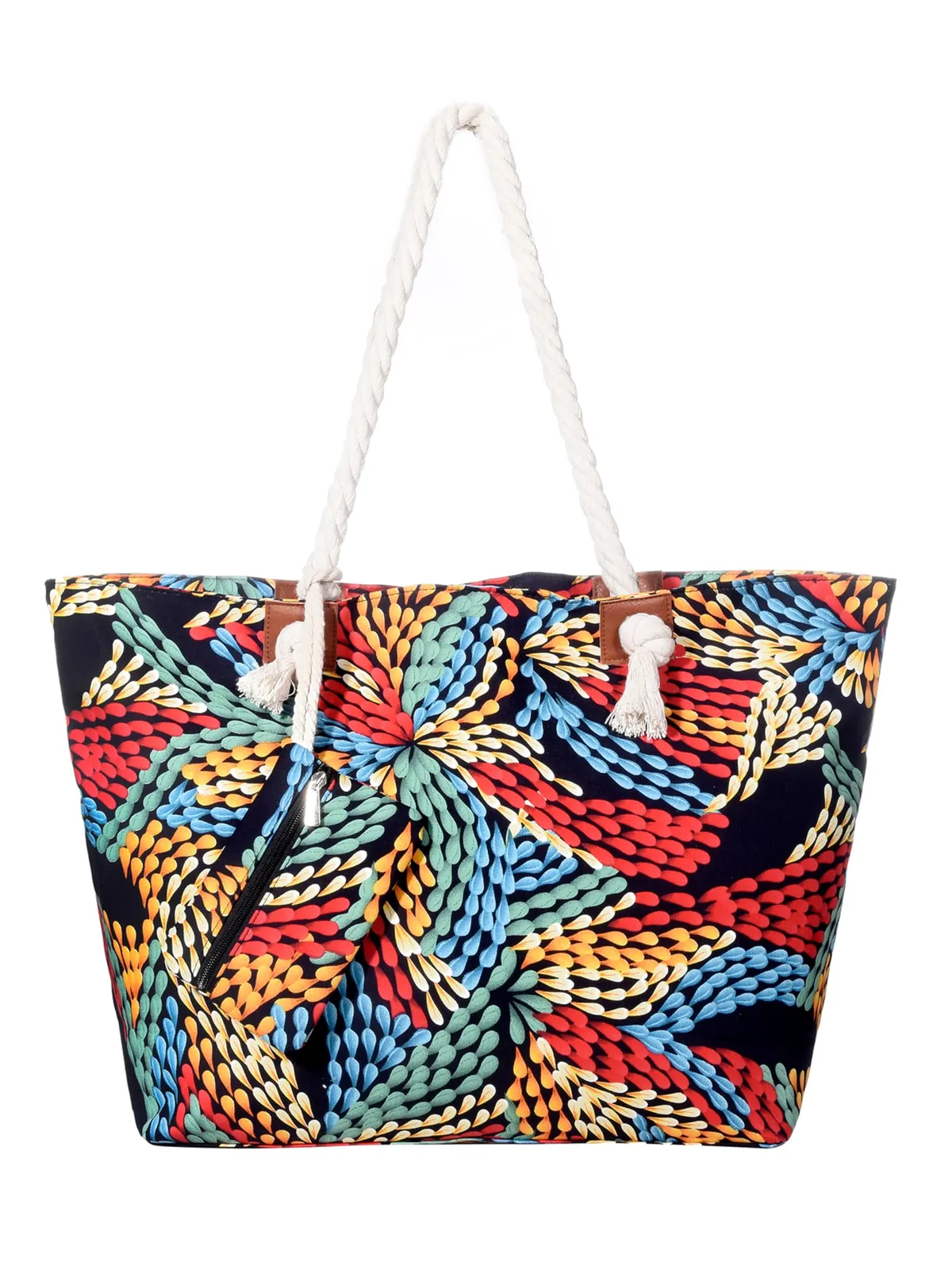 Bolso de playa Dondon grande con cremallera e interior de algodón