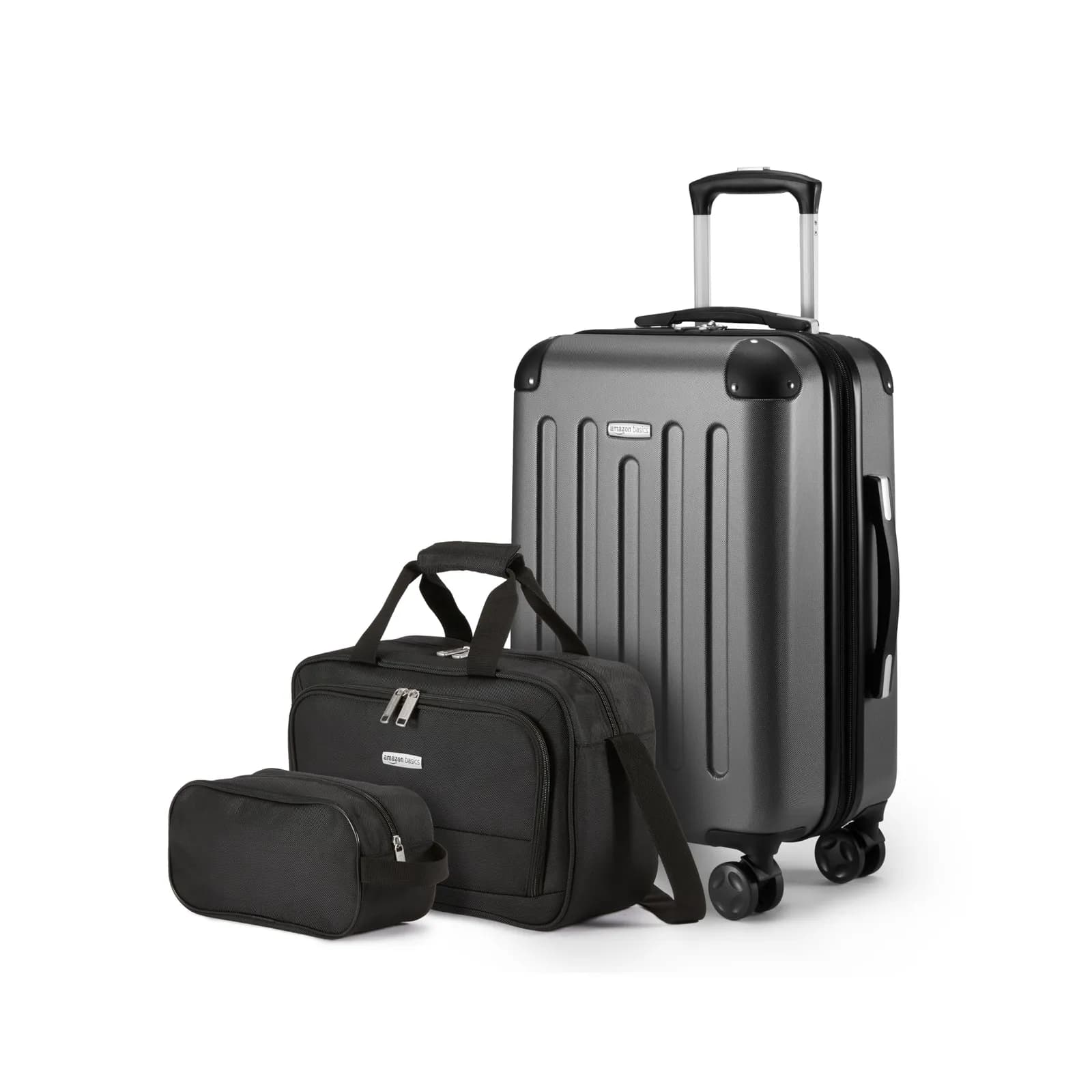 Amazon Basics Set de Equipaje 3 Piezas (Maleta Rígida y Bolsas)